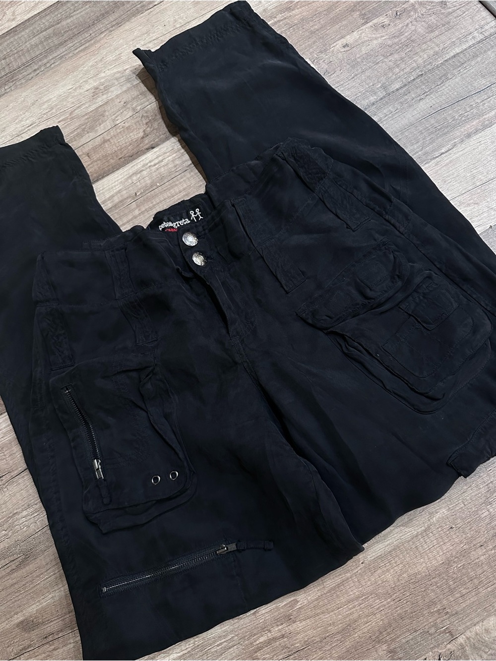 Johnny Was Pete&Greta Black Cargo Pants with Utility Pockets